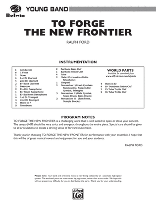 To Forge the New Frontier: Score