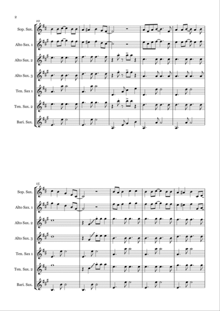 Rockin' Around The Christmas Tree Saxophone Quartet scores gallery preview page 2