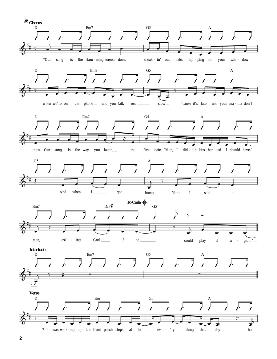 Our Song Acoustic Guitar scores gallery preview page 2