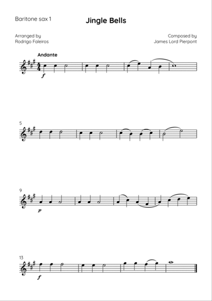 Jingle Bells Woodwind Duet scores gallery preview page 2