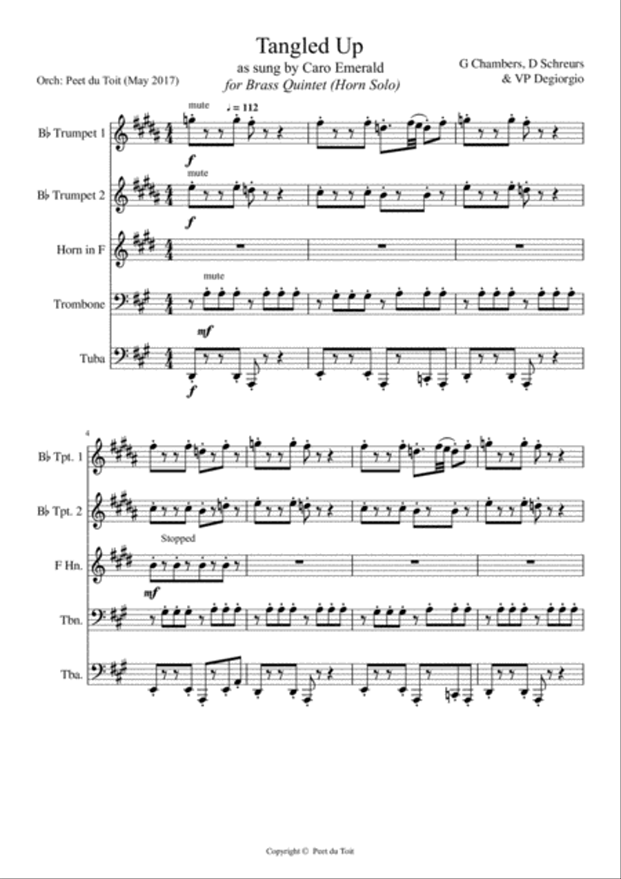 Tangled Up Brass Ensemble scores gallery preview page 1