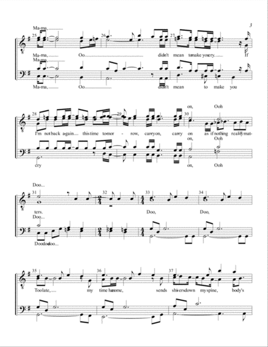 Bohemian Rhapsody Bohemian Rhapsody TTBB scores gallery preview page 3