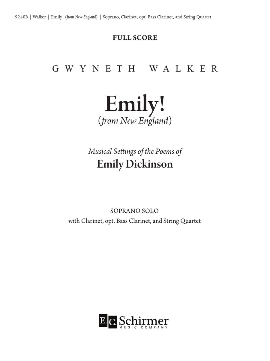 Emily! (from New England) (Downloadable Clarinet/Strings Full Score) Clarinet scores gallery preview page 1