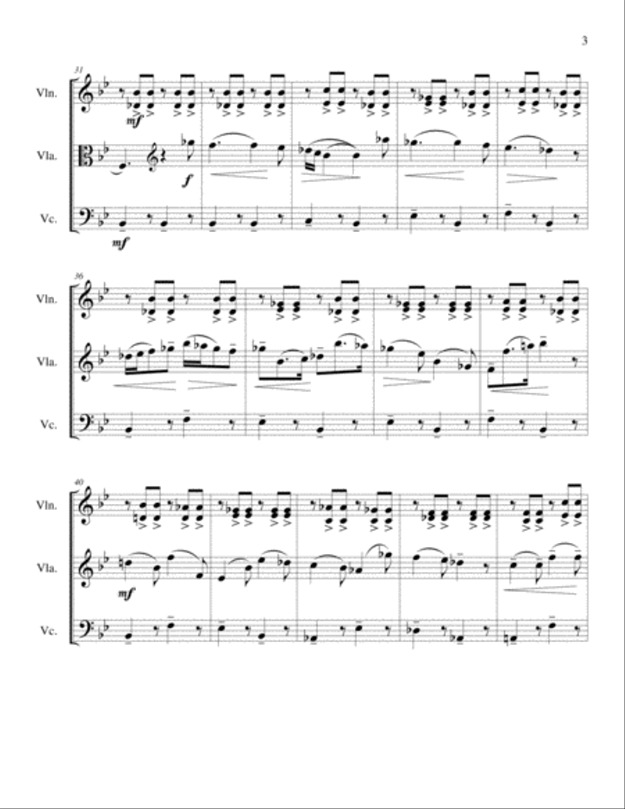 String Trio No 1 in C minor, Op 3 Mvmt 2 String Trio scores gallery preview page 3