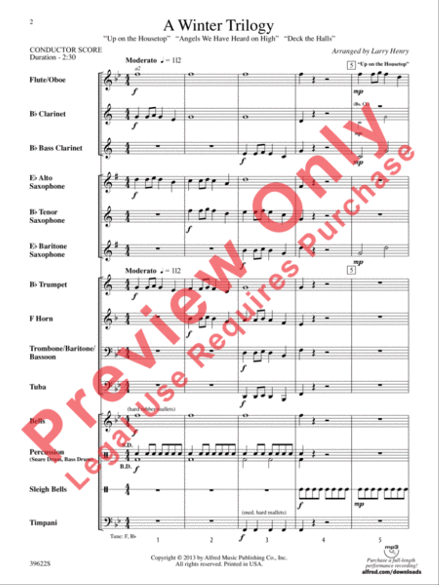 A Winter Trilogy Concert Band scores gallery preview page 3