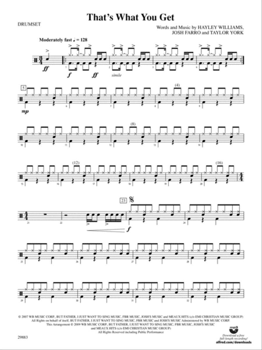That's What You Get: Drums String Orchestra scores gallery preview page 1
