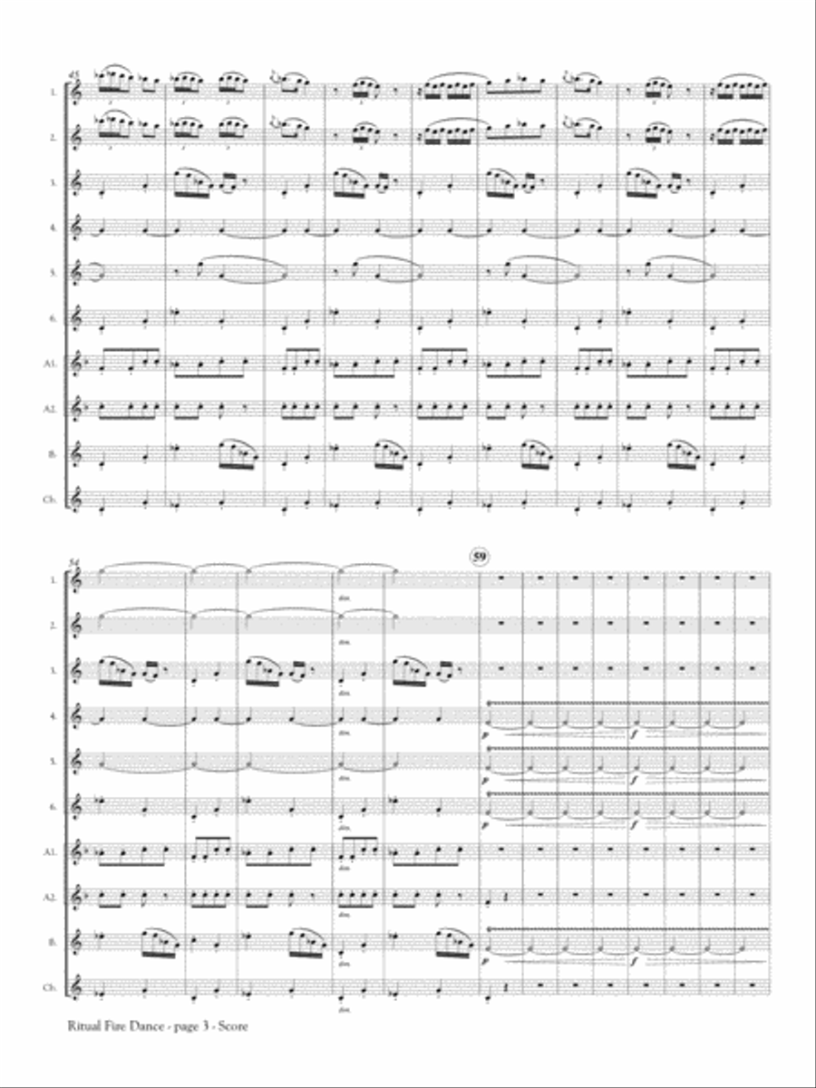 Ritual Fire Dance from El Amor Brujo for Flute Orchestra Flute Choir scores gallery preview page 4