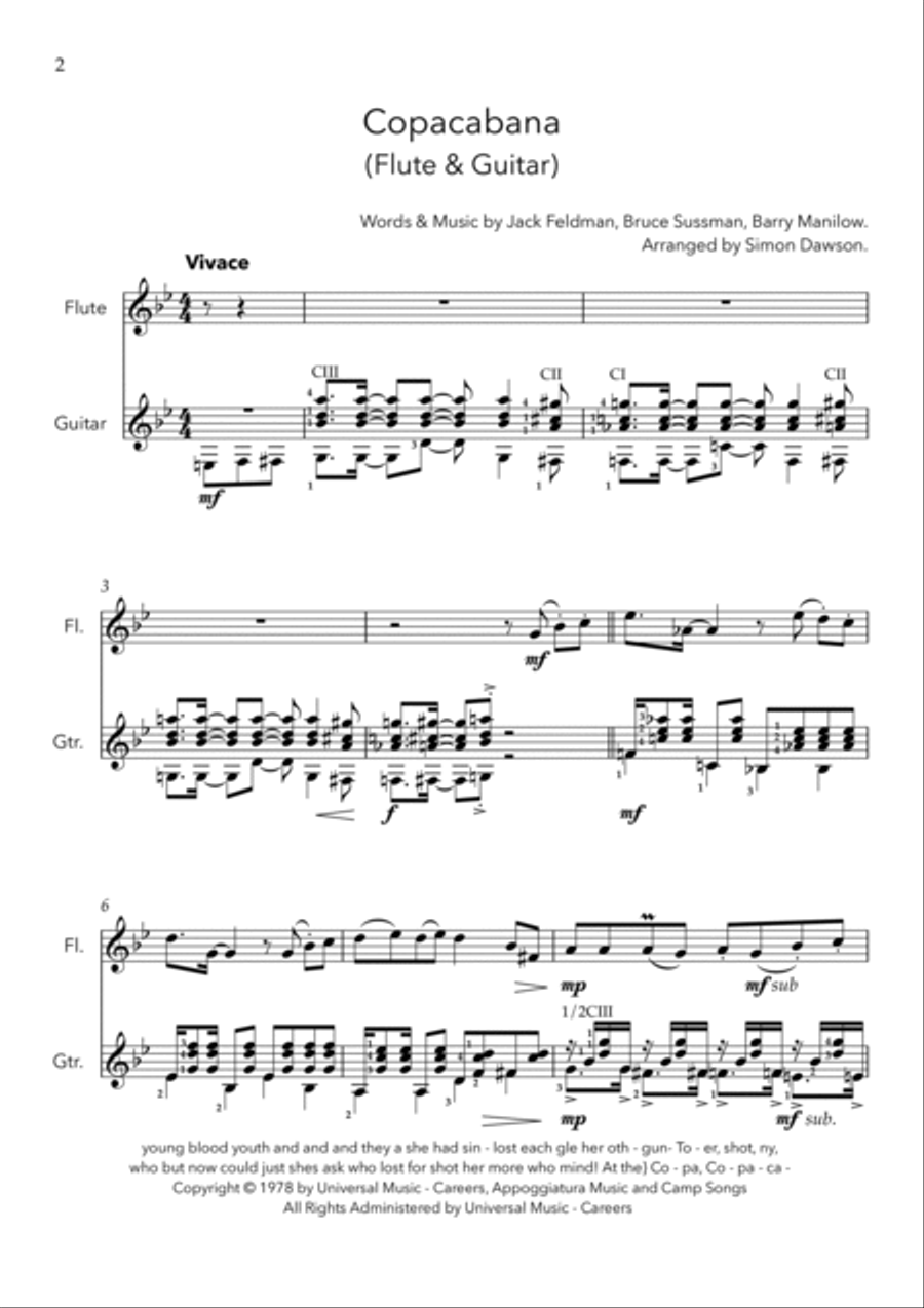 Copacabana (at The Copa) Flute scores gallery preview page 4