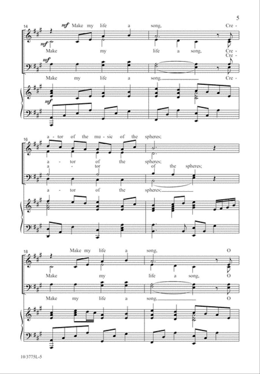 Make My Life a Song 4-Part scores gallery preview page 6