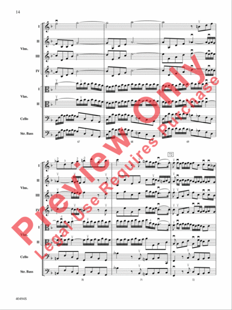 Brandenburg Concerto No. 1 in F Major String Orchestra scores gallery preview page 15