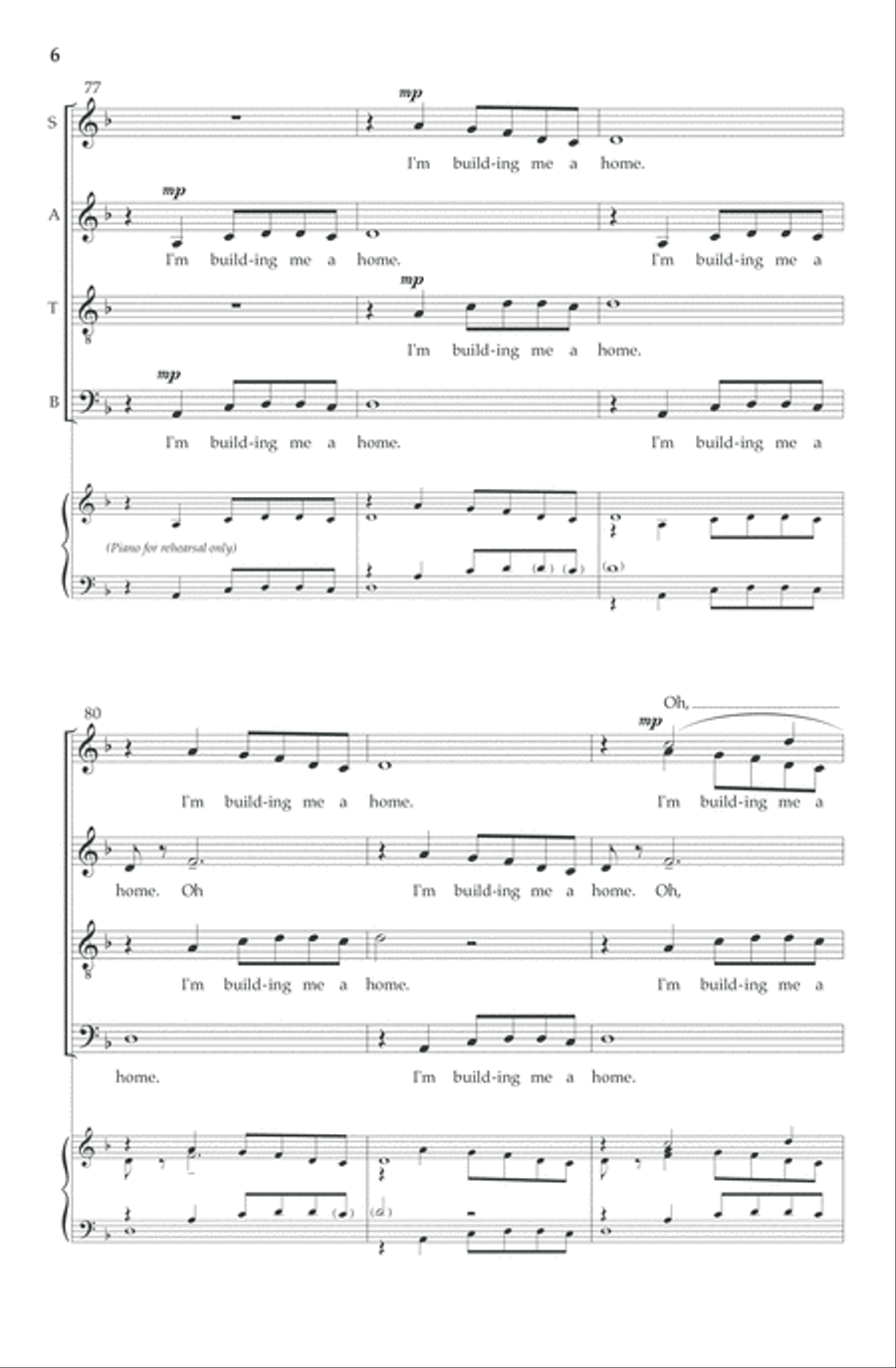 I'm Building Me a Home 4-Part scores gallery preview page 7