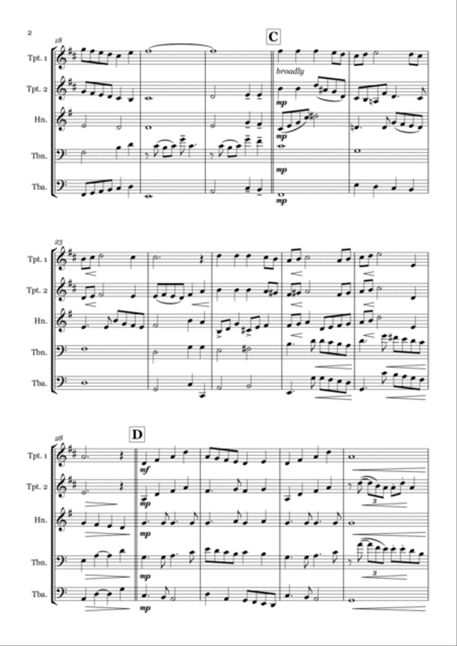 Have Yourself A Merry Little Christmas Brass Quintet scores gallery preview page 2
