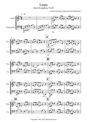 Largo (from the New World) for Violin and Cello Duet