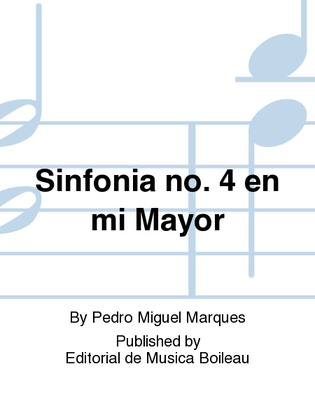 Book cover for Sinfonia no. 4 en mi Mayor