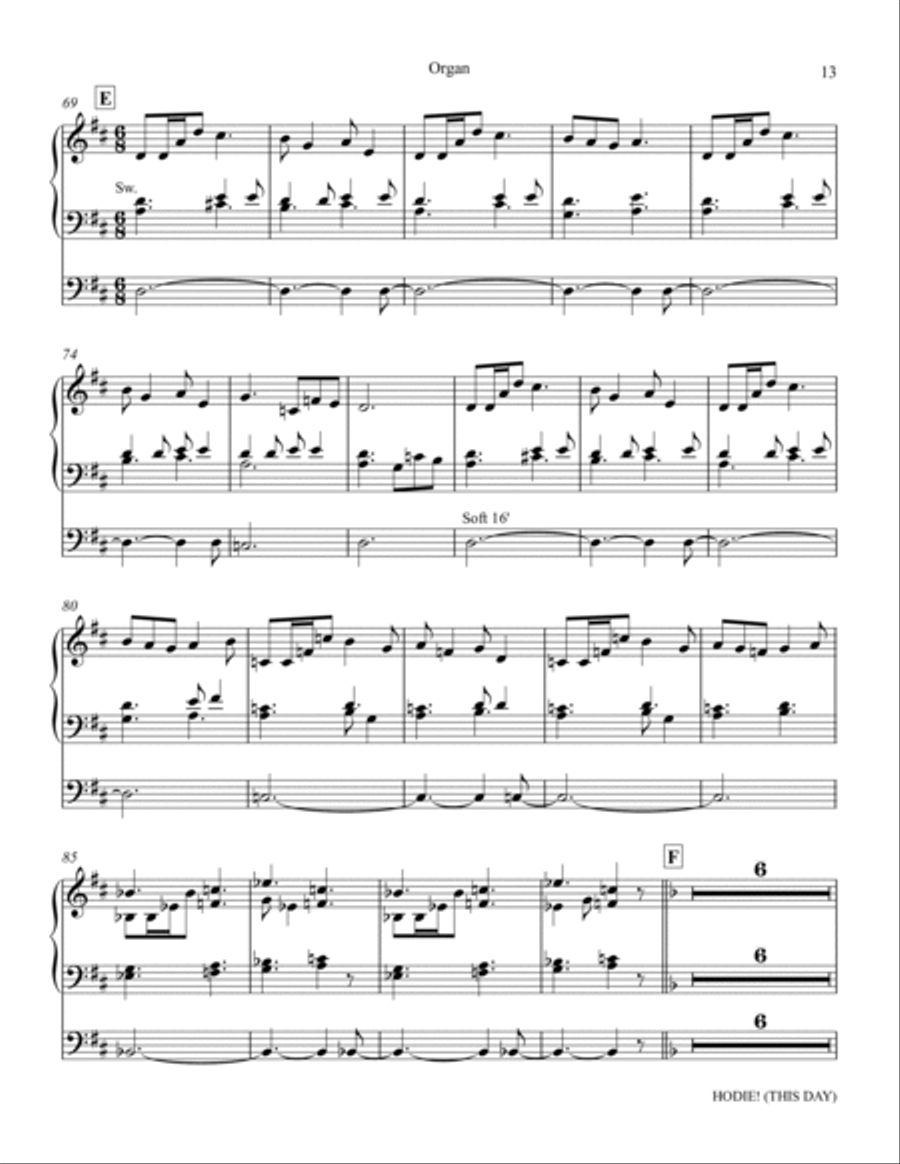 Hodie (This Day) - Organ Hodie (This Day) - Organ Choir scores gallery preview page 13