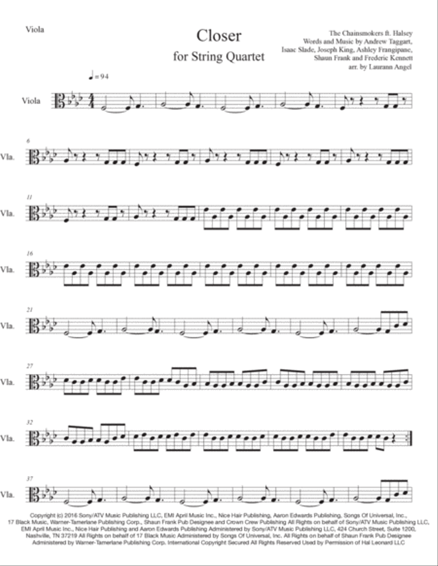 Closer Closer String Quartet scores gallery preview page 5