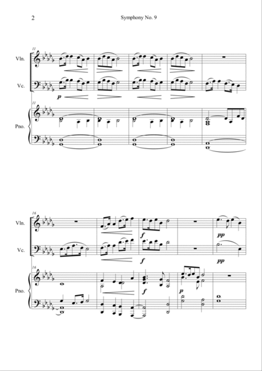 Symphony No.9 From the New world - II. Largo Piano Trio scores gallery preview page 2