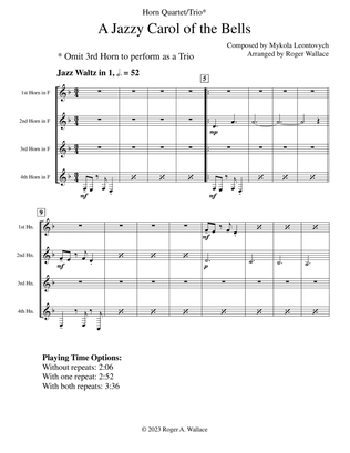 Carol of the Bells (Jazz Waltz for Horn Trio)