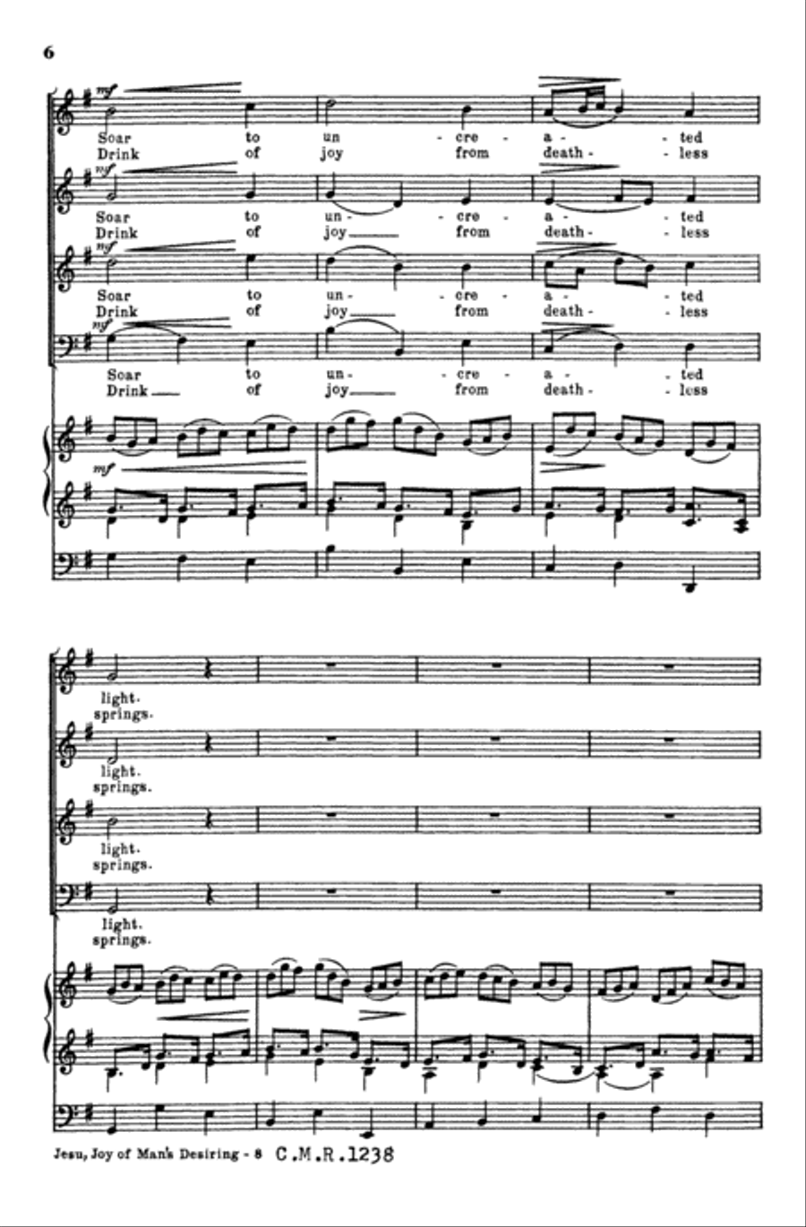 Jesu, Joy of Man's Desiring 4-Part scores gallery preview page 6