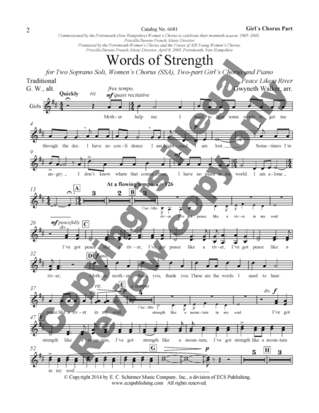 Words of Strength (Girl's Chorus Part)
