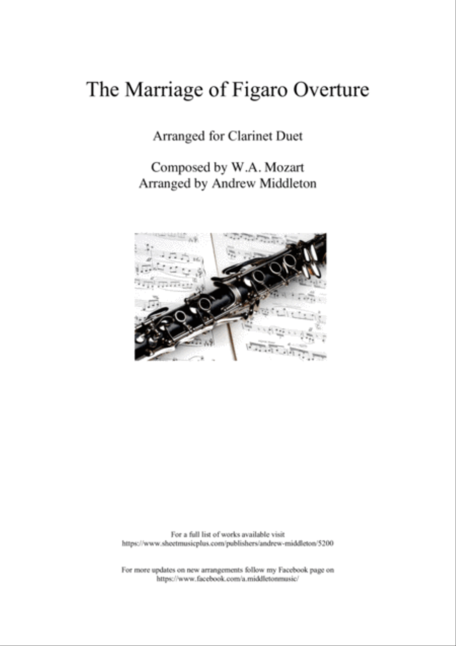 The Marriage of Figaro Overture for Clarinet Duet Clarinet Duet scores gallery preview page 1