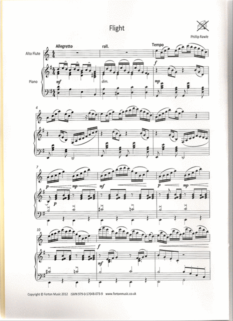 Four Pieces for Alto Flute Flute Solo scores gallery preview page 2