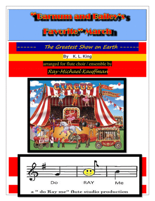 Book cover for " Barnum and Bailey's Favorite " March (circus march) for flute choir / ensemble