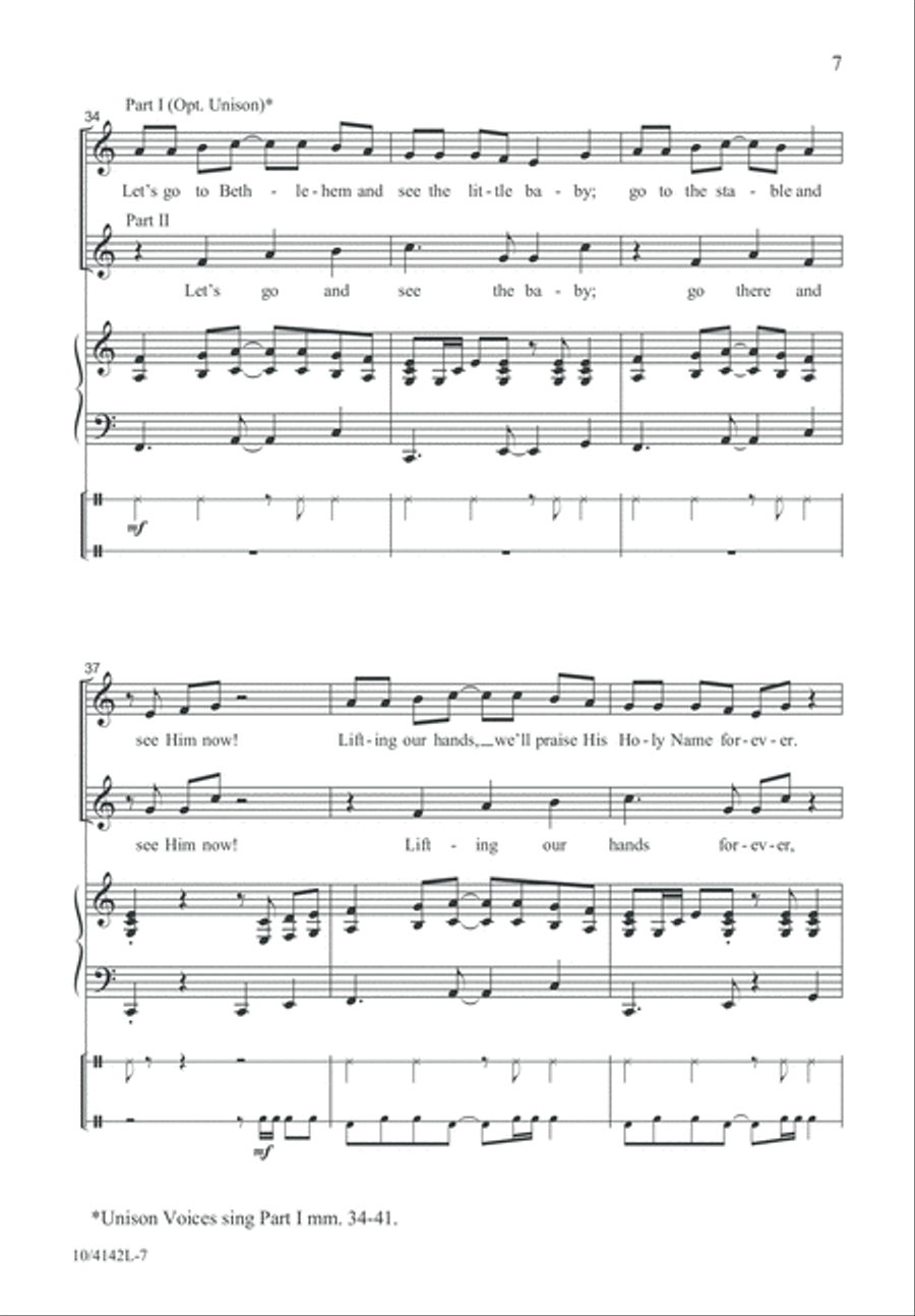 Who's the Little Baby? Unison Choir scores gallery preview page 7