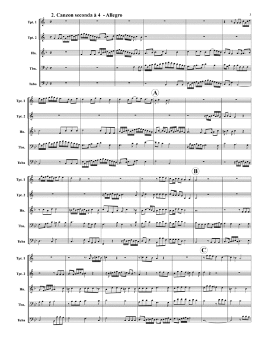 Four Canzonas Brass Quintet scores gallery preview page 3
