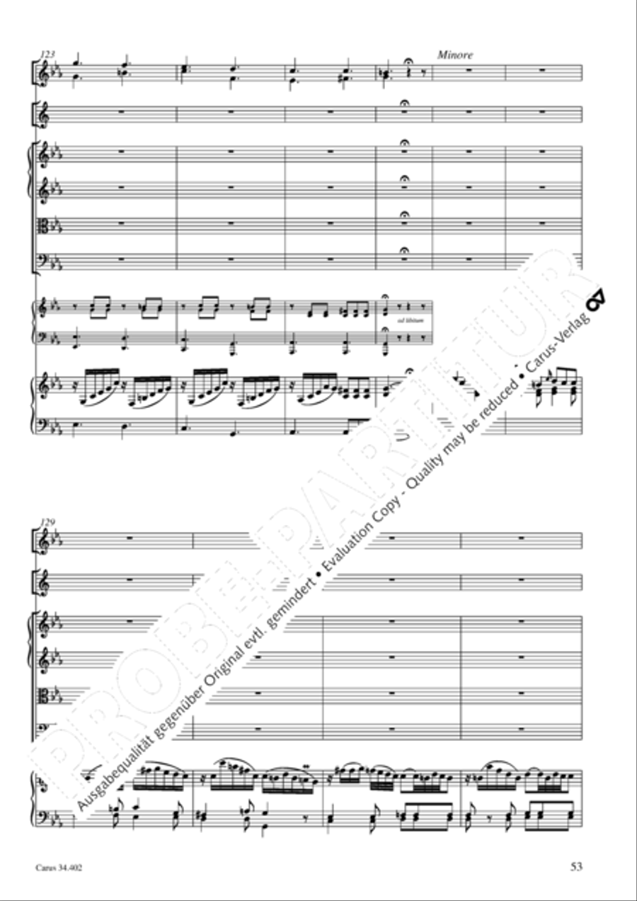 Concerto grosso for cembalo or piano Horn scores gallery preview page 54