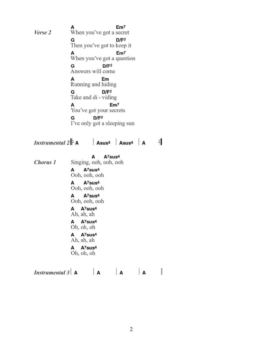 Sleeping Sun Acoustic Guitar scores gallery preview page 2