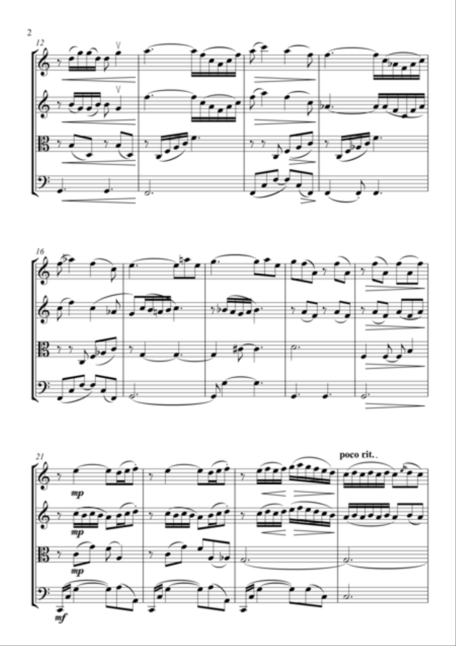 Flower duet from Lakme String Quartet scores gallery preview page 3