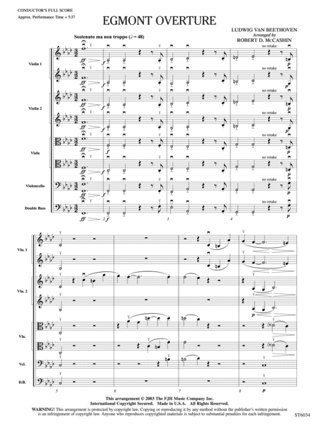 Egmont Overture: Score