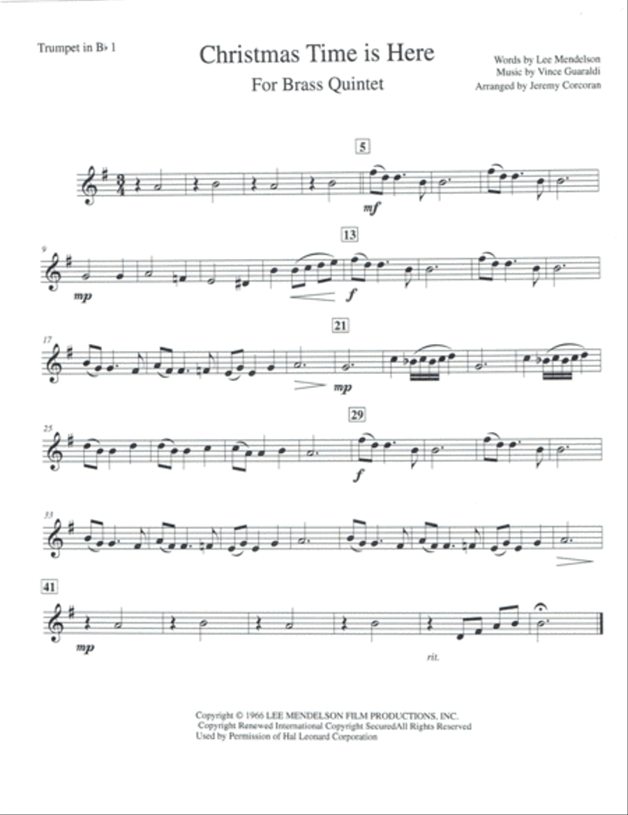 Christmas Time Is Here Brass Ensemble scores gallery preview page 5