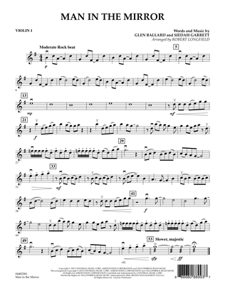 Book cover for Man In The Mirror (arr. Robert Longfield) - Violin 1