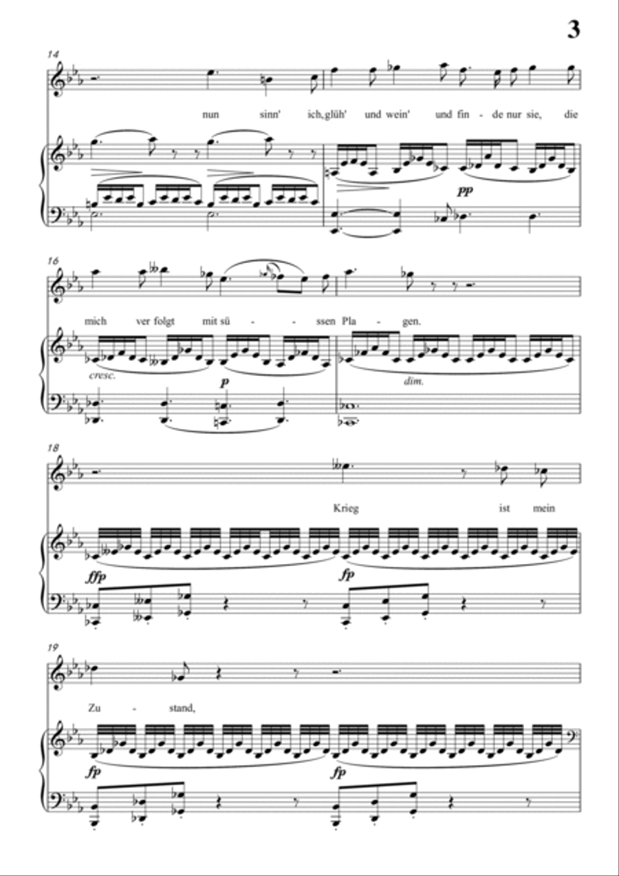 Schubert-Sonnet III in bE for Vocal and Piano Voice scores gallery preview page 4