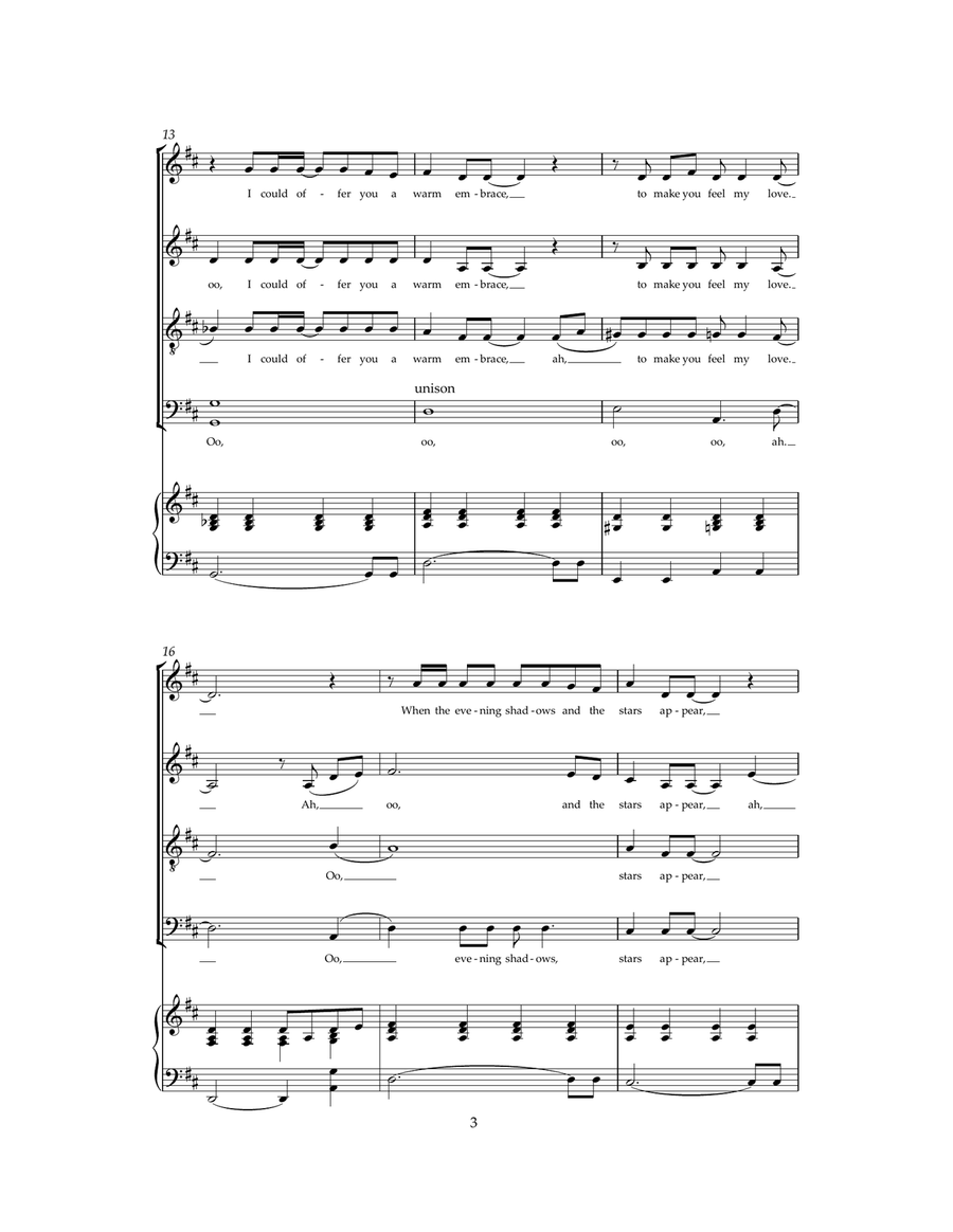 Make You Feel My Love (arr. Jeremy Birchall) 4-Part scores gallery preview page 3