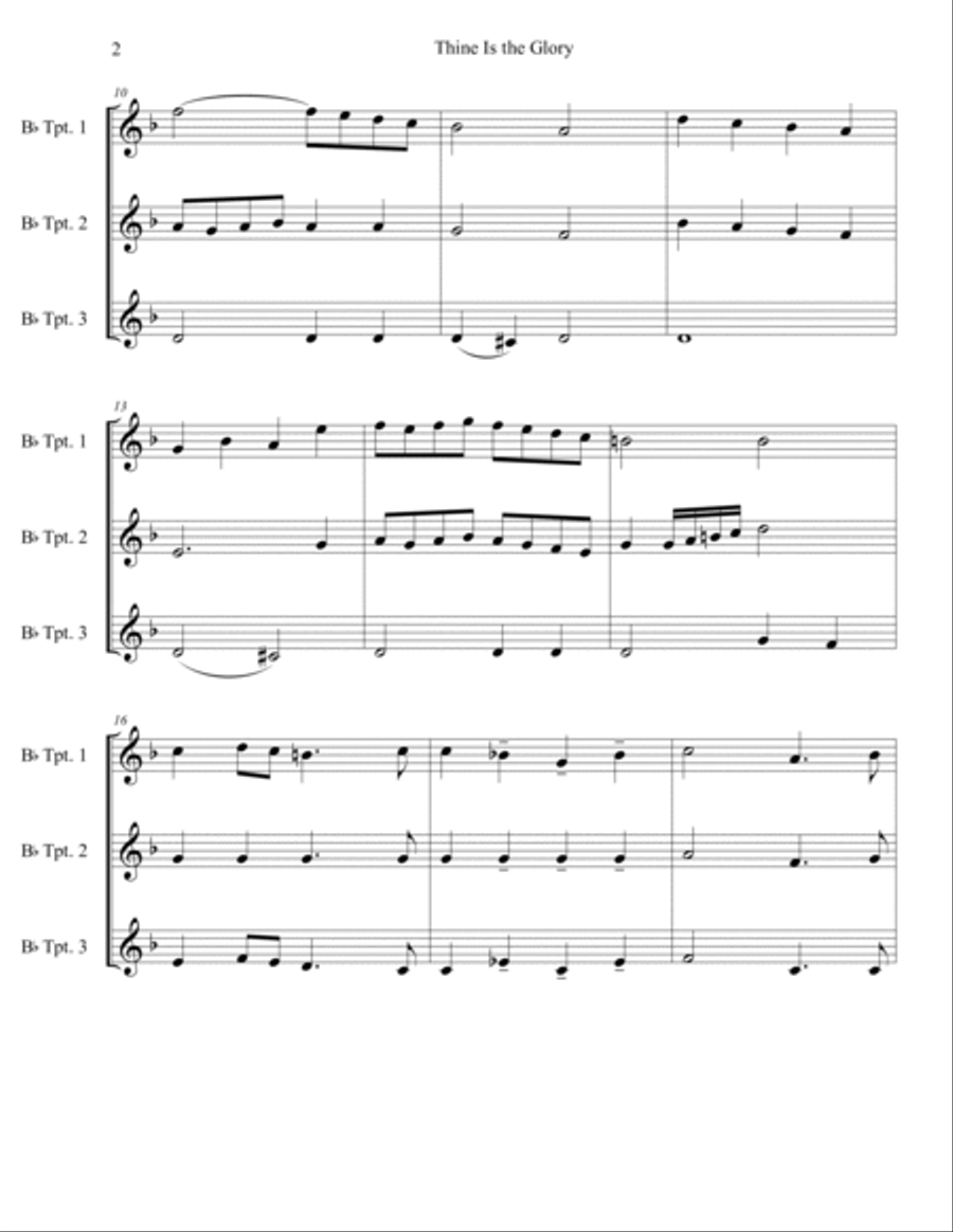 Thine Is the Glory for Trumpet Trio Thine Is the Glory for Trumpet Trio Trumpet Trio scores gallery preview page 3