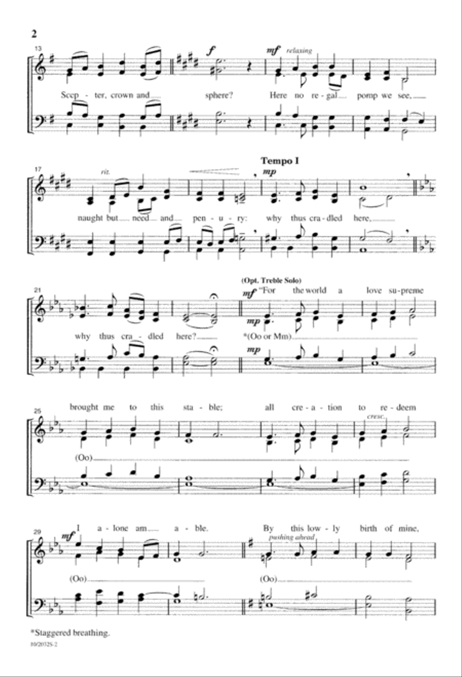 Dost Thou in a Manger Lie? 4-Part scores gallery preview page 2