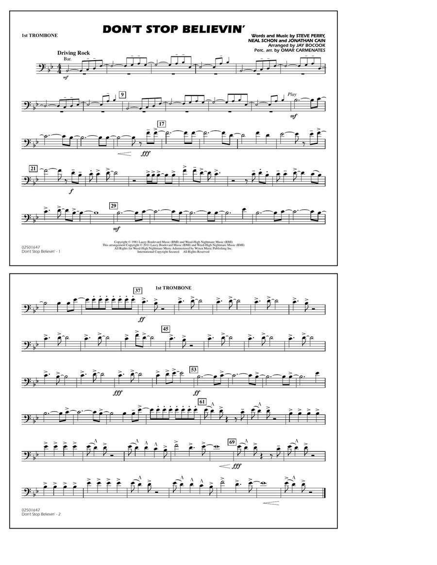 Don't Stop Believin' - 1st Trombone