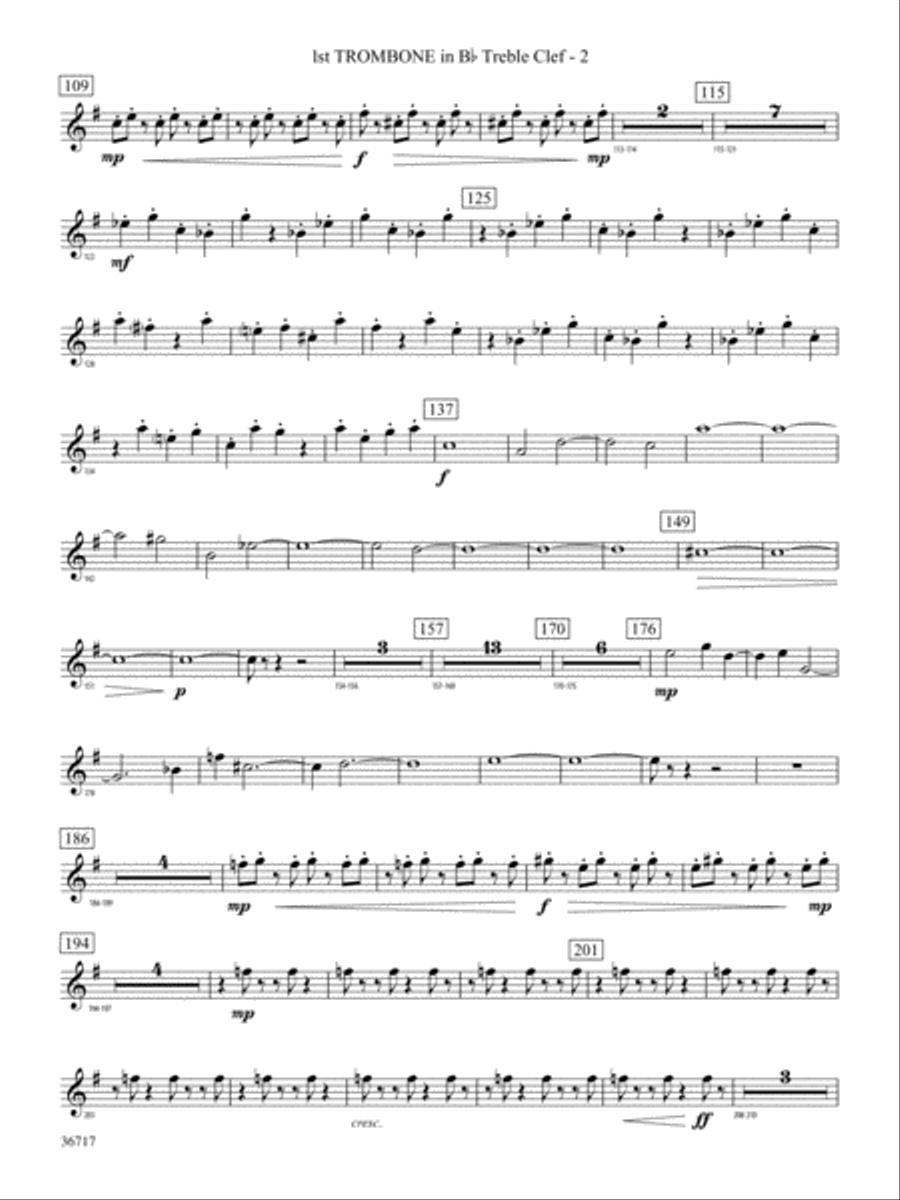 Sparkle: (World Part) 1st B-flat Trombone T.C. Concert Band scores gallery preview page 2