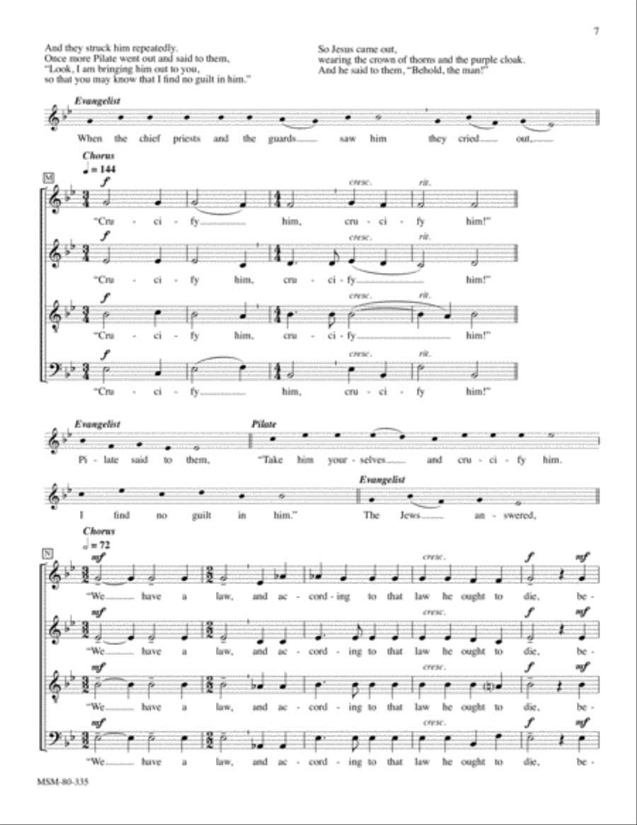 The Passion of Our Lord Jesus Christ according to John (Choral Score)