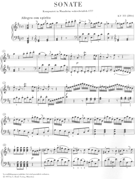 Piano Sonata in D Major K311 (284c)