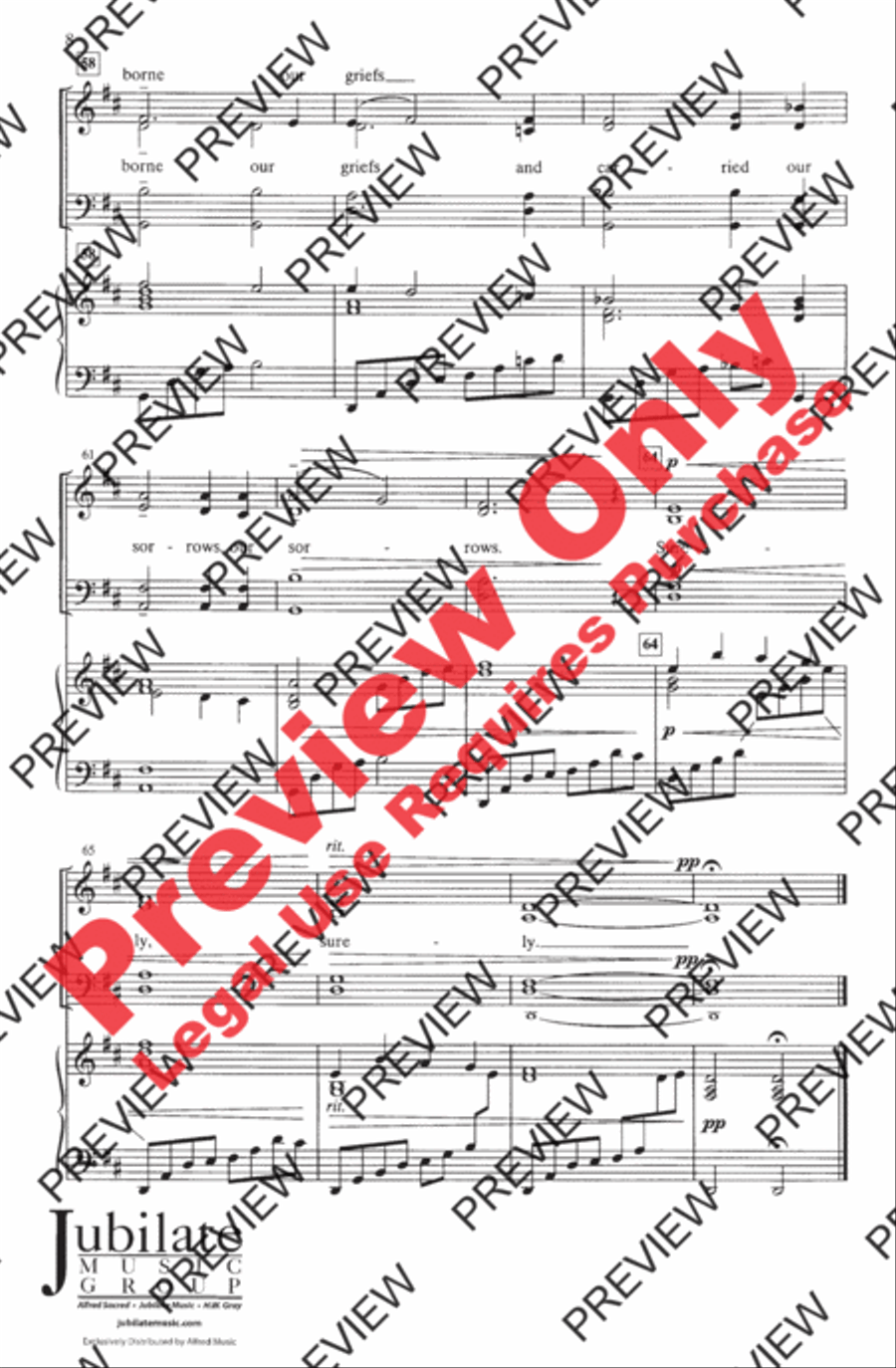 Surely, He Has Borne Our Griefs 4-Part scores gallery preview page 8