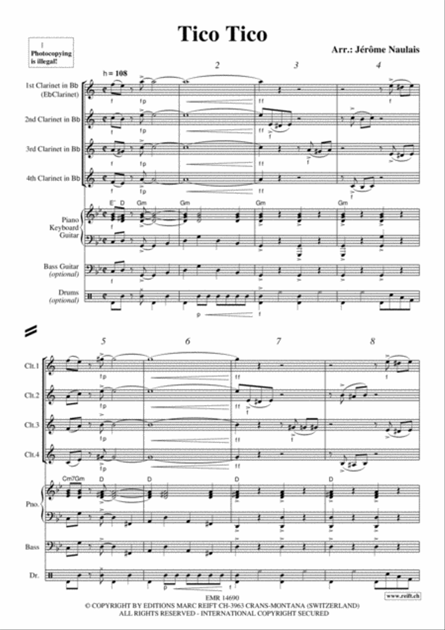 Tico Tico Tico Tico Clarinet scores gallery preview page 3