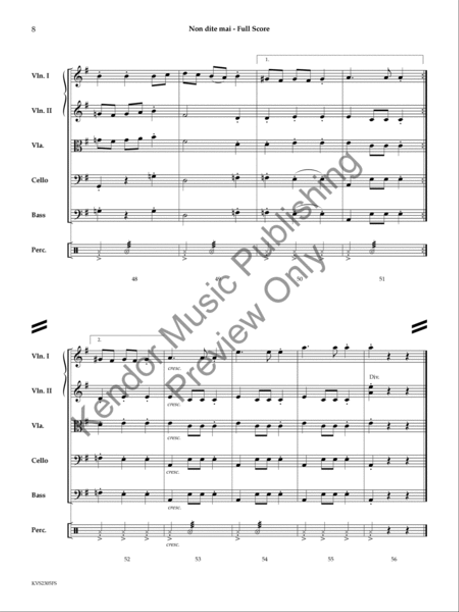 Non dite mai Non dite mai String Orchestra scores gallery preview page 9