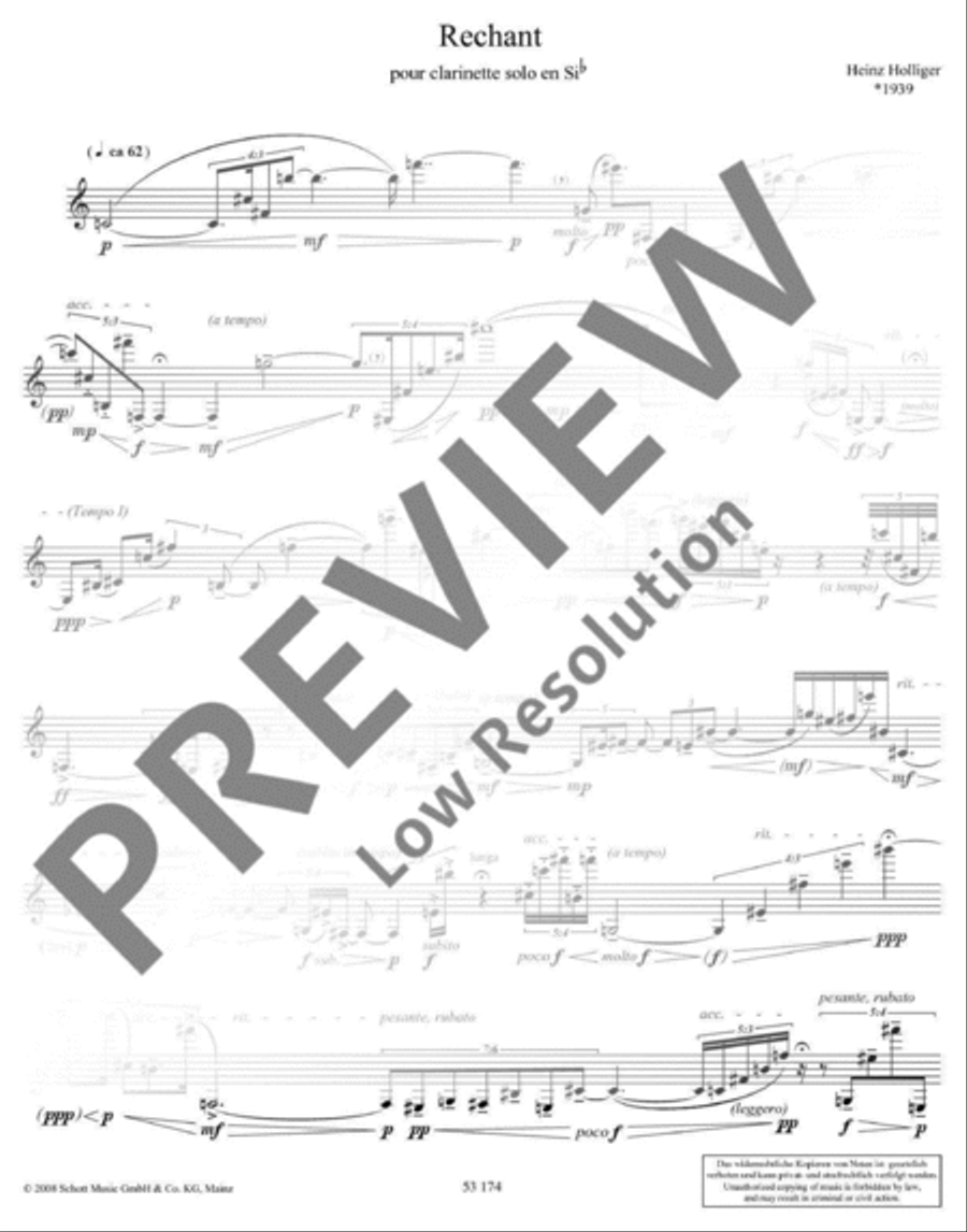 Rechant B-Flat Clarinet scores gallery preview page 6