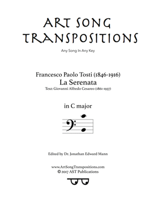 Book cover for TOSTI: La serenata (transposed to C major, bass clef)