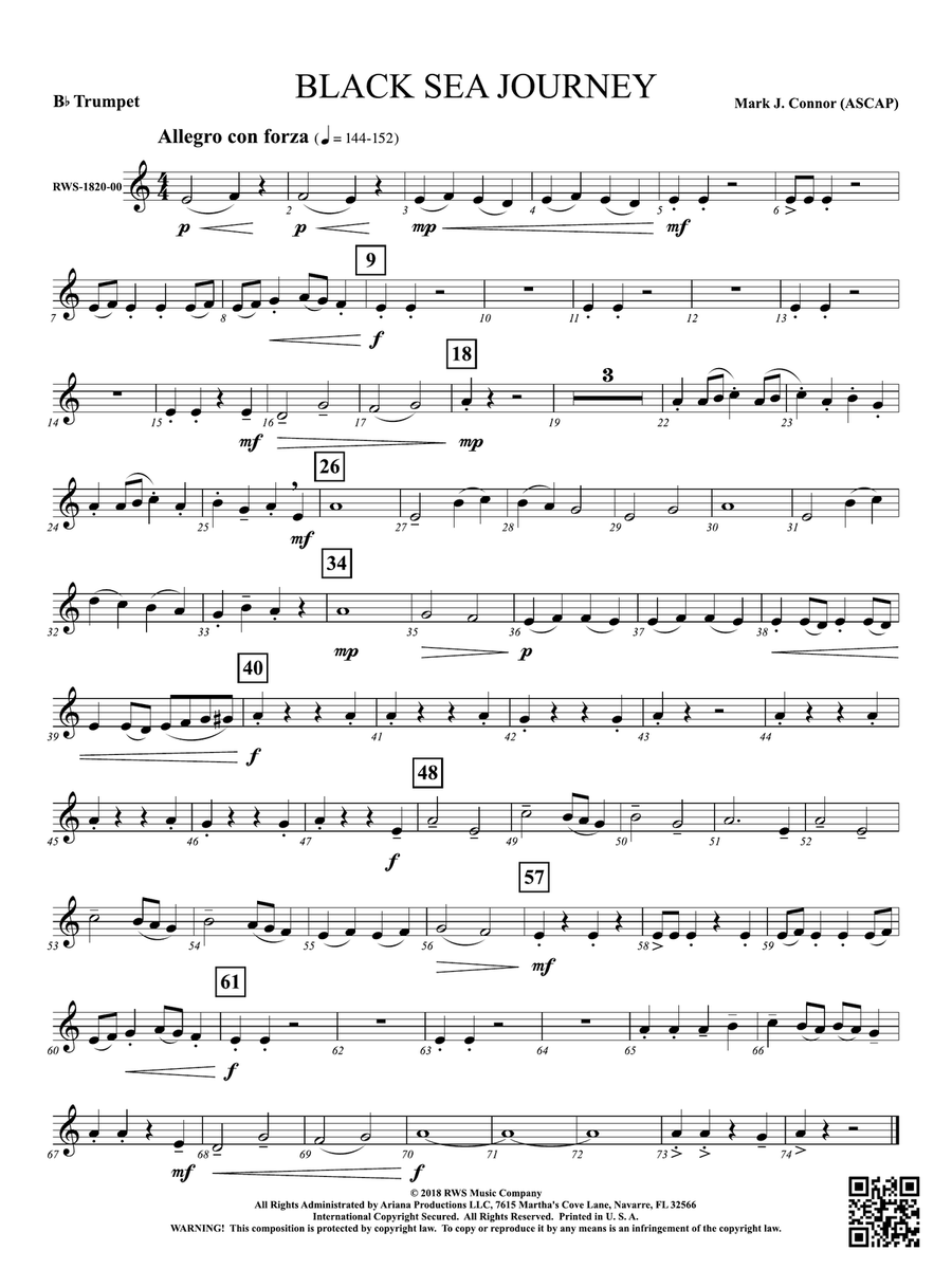 Black Sea Journey: 1st B-flat Trumpet B-Flat Trumpet scores gallery preview page 1