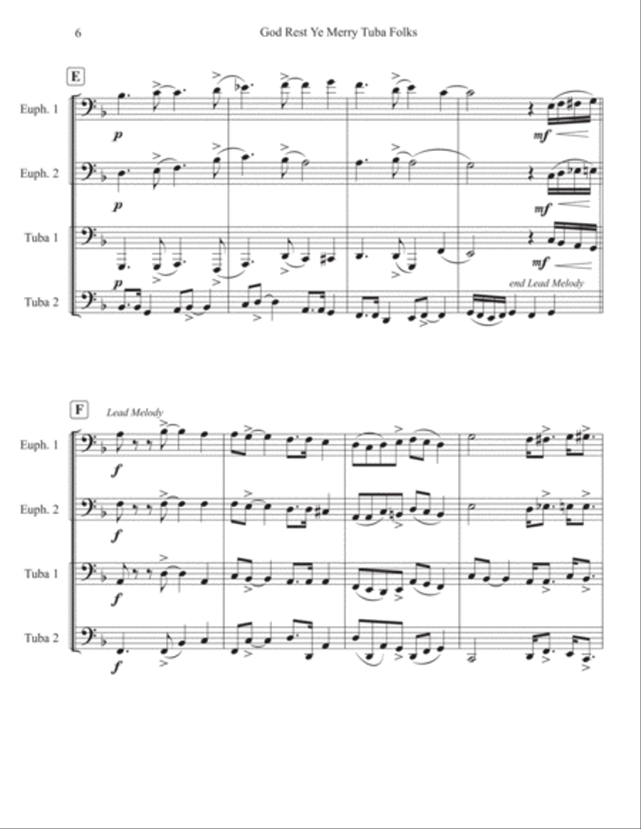 God Rest Ye Merry Tuba Folks Brass Ensemble scores gallery preview page 6